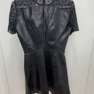 Aqua black leather dress size L.